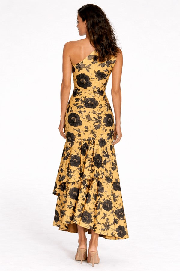 Vestido Margarita Mostaza y Negro