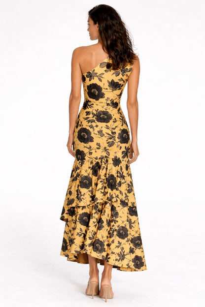 Vestido Margarita Mostaza y Negro