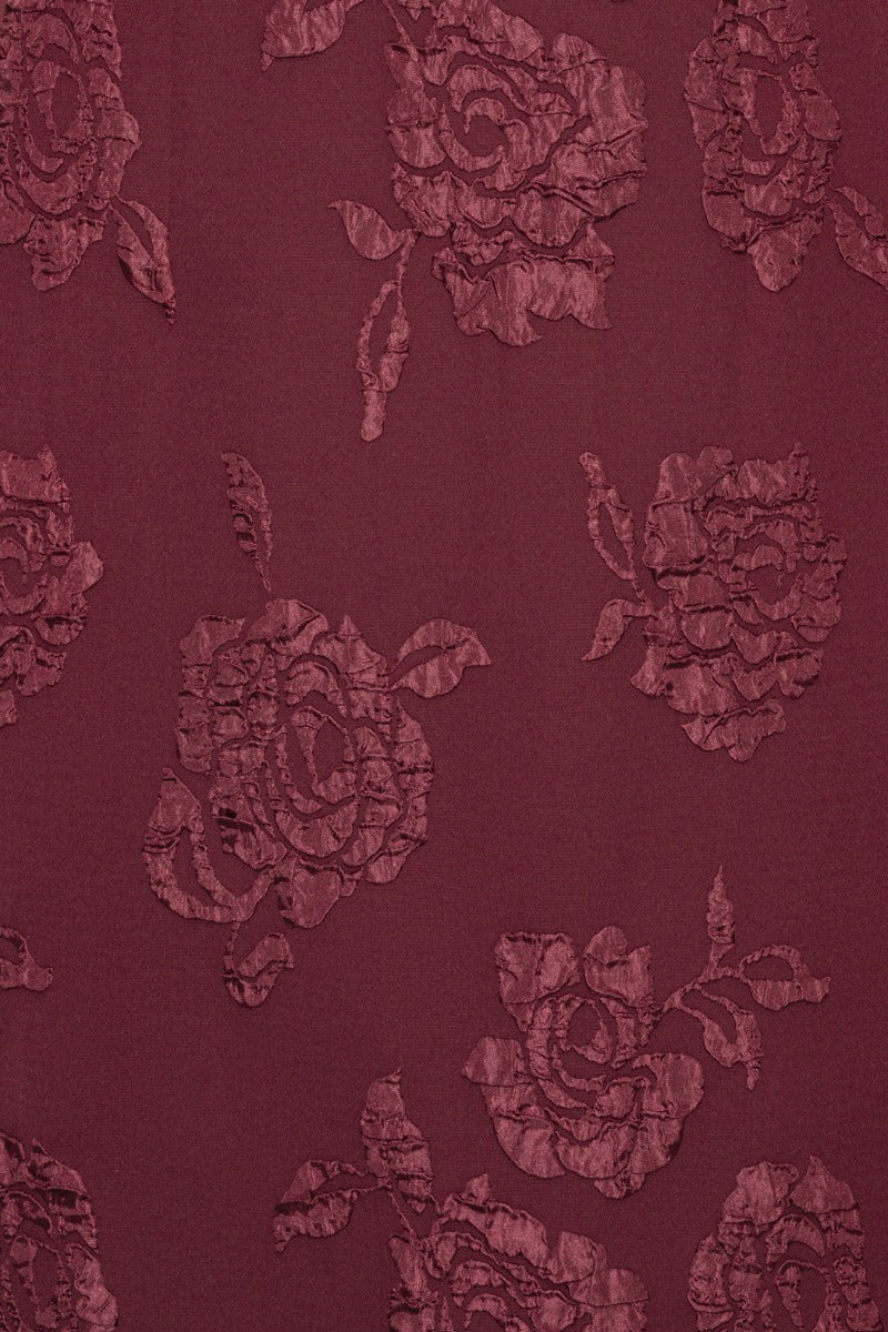 Vestido Jacquard Midi Puffy Dress Zinfandel