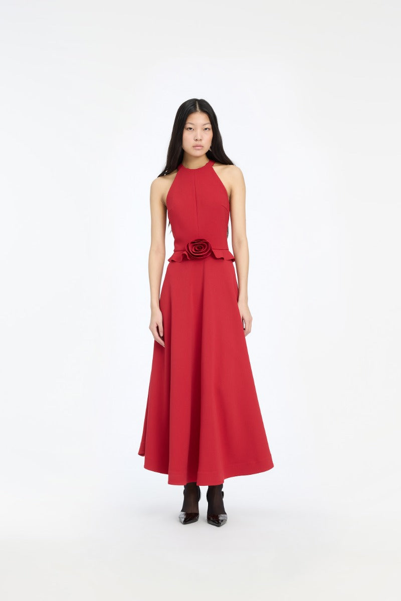 Vestido Flower Detail Dress Rojo