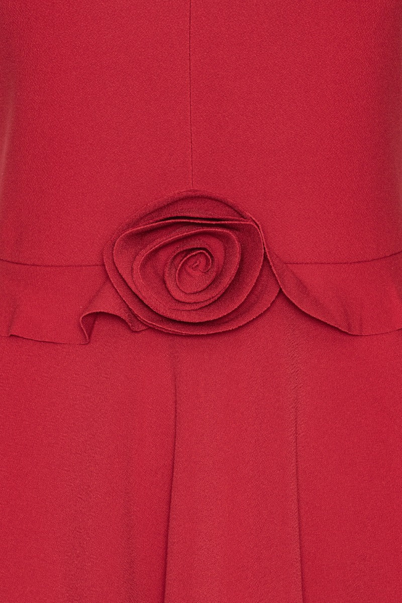 Vestido Flower Detail Dress Rojo