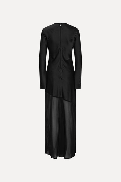 Vestido Maxi Ls Slit Dress Negro