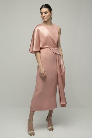 Inunez vestido cutout cintura rosa midi 1