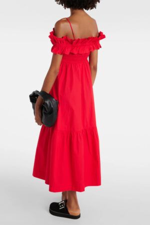 ganni-red-cotton-poplin-dress-11