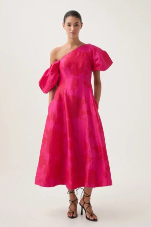vestido-arista-midi-mangas-tulipán-rosa-3