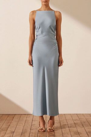 luxe-high-neck-ruched-midi-azure-3