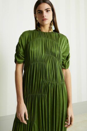 Vestido Midi Cupro Verde