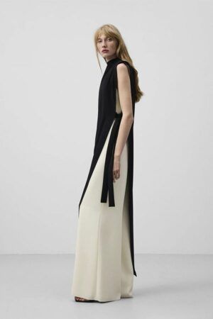 Mono Bicolor Top y Pantalon Blanco y Negro