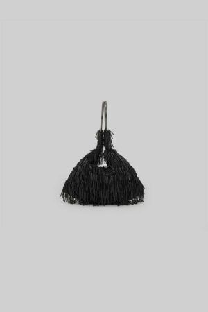 Bolso de Cóctel Abalorios Negro