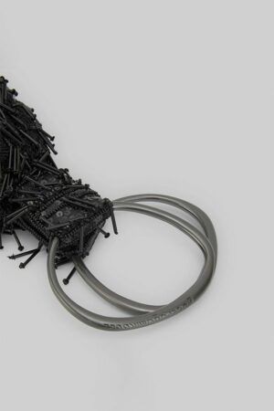 Bolso de Cóctel Abalorios Negro