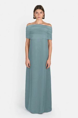 Vestido Janet con Riz Bandeau Aqua Blue