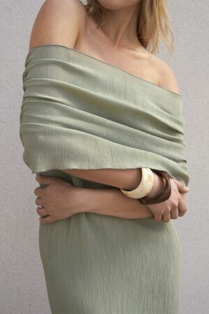 Vestido Ivy Largo con Riz Bandeau Smoke Green
